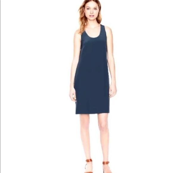 J. Crew 100% Silk Twist-Back Mini Dress in Night Shadow Blue, Sz 4 - Picture 10 of 10